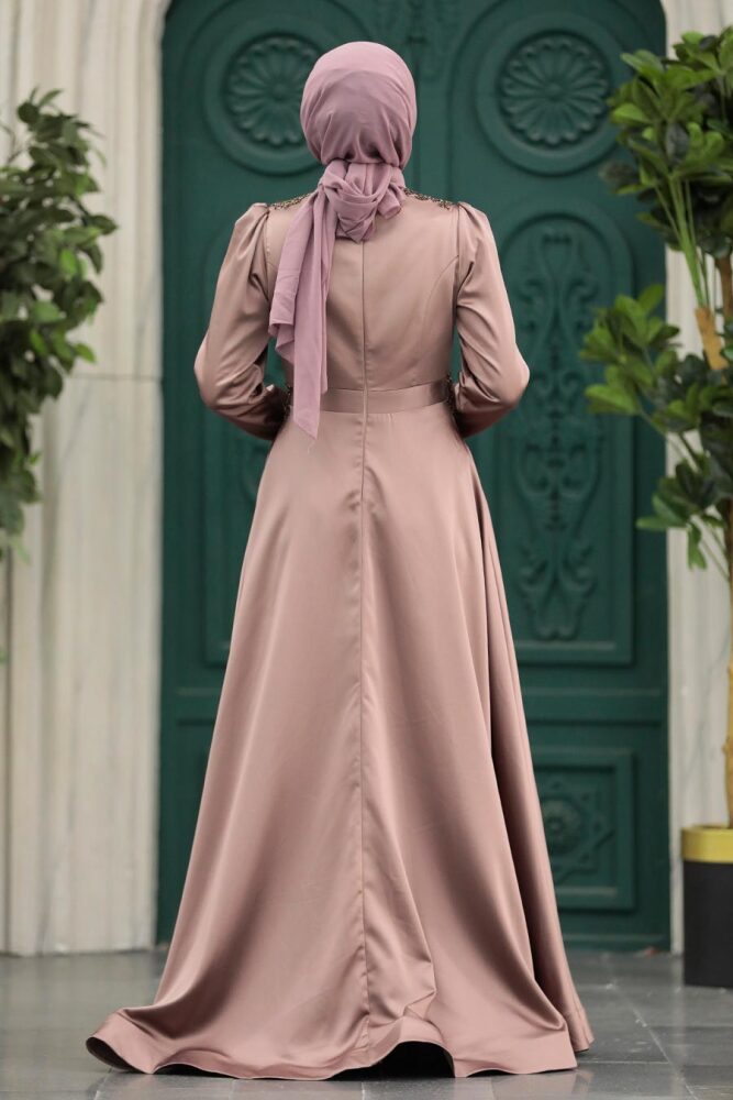 Elegant Copper Hijab Engagement Gown 22221BKR - 3