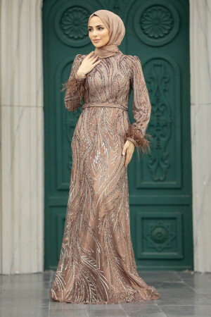 Elegant Copper Islamic Evening Dress 23061BKR - 1