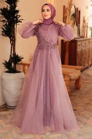 Neva Style - Elegant Dusty Rose Muslim Engagement Dress 22540GK - Thumbnail