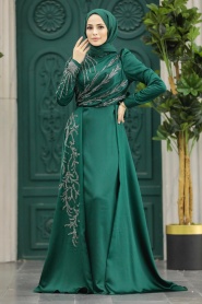 Neva Style - Elegant Emerald Green Muslim Fashion Wedding Dress 40641ZY - Thumbnail