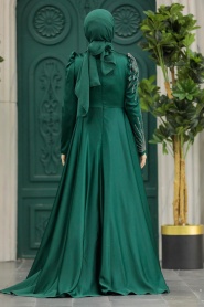 Neva Style - Elegant Emerald Green Muslim Fashion Wedding Dress 40641ZY - Thumbnail