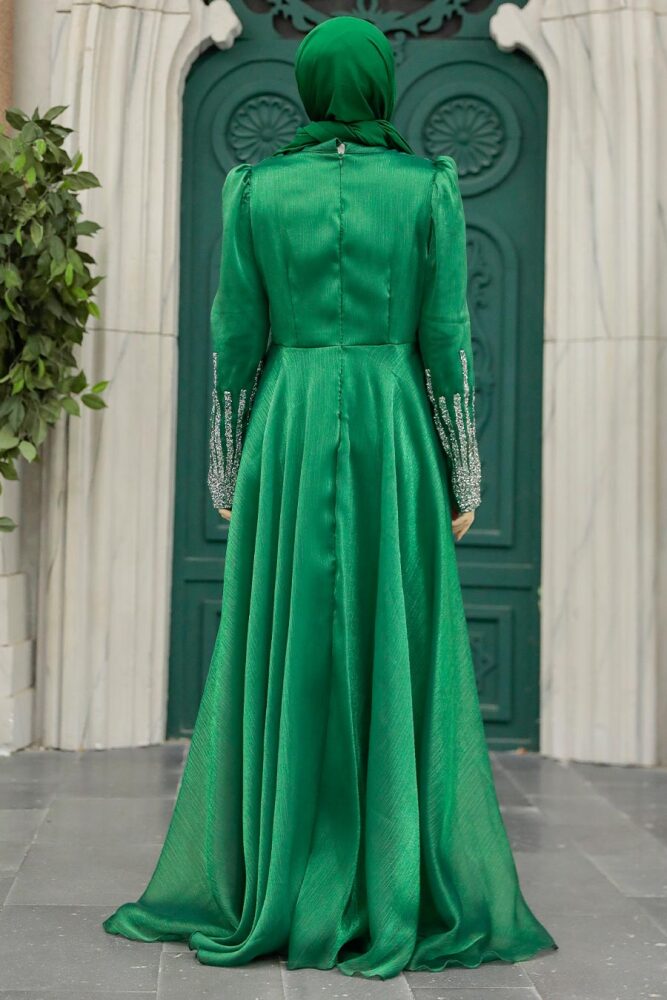 Neva Style - Elegant Green Muslim Engagement Dress 25854Y - 3