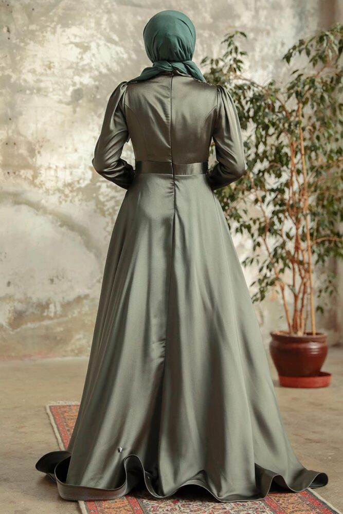 Neva Style - Elegant Khaki Hijab Engagement Gown 22221HK - 3