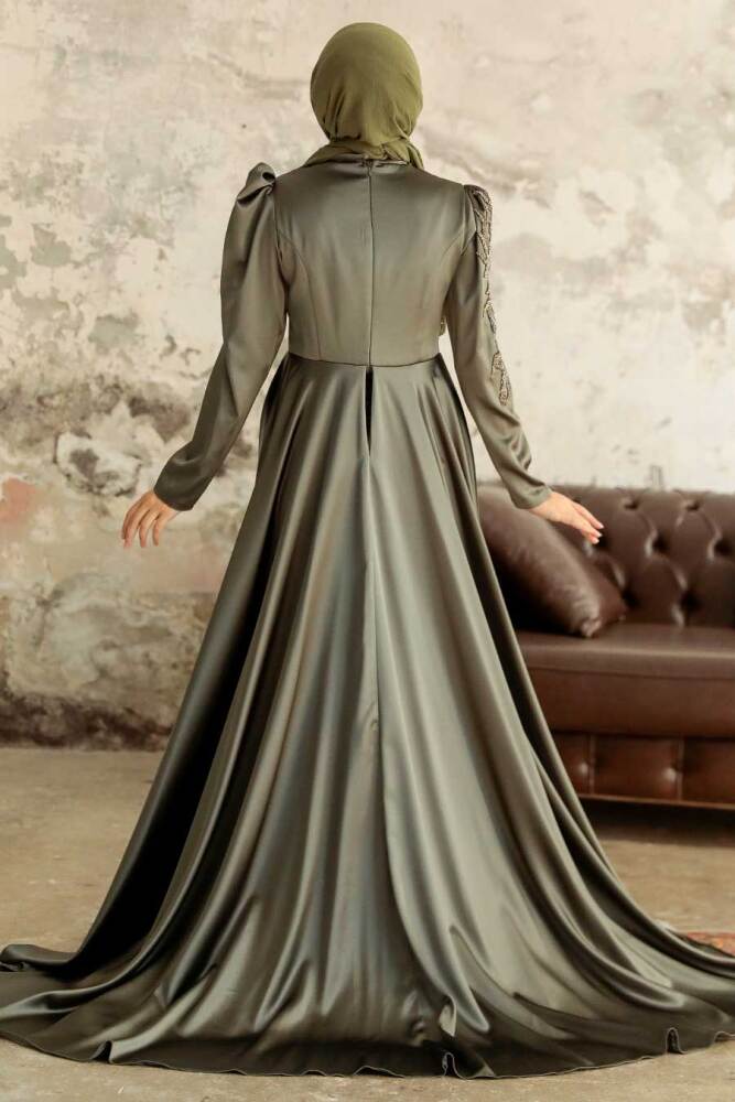 Neva Style - Elegant Khaki Modest Evening Gown 22881HK - 3