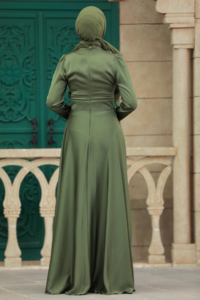 Elegant Khaki Muslim Engagement Dress 39011HK - 3