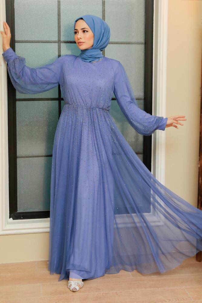 Neva Style - Elegant Lavender Muslim Fashion Evening Dress 20951LV - 1
