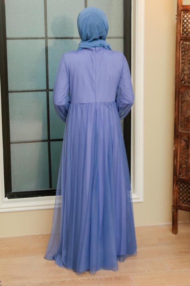 Neva Style - Elegant Lavender Muslim Fashion Evening Dress 20951LV - 4