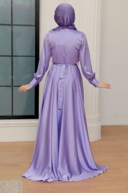 Neva Style - Elegant Light Lila Muslim Engagement Dress 3460ALILA - Thumbnail