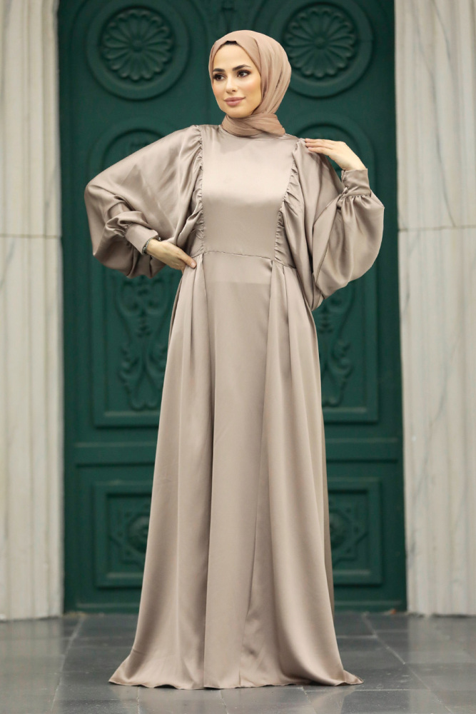 Elegant Mink Islamic Clothing Prom Dress 60201V - 2