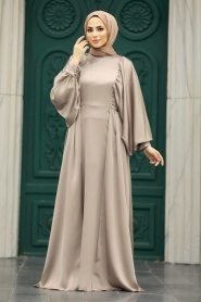 Neva Style - Elegant Mink Islamic Clothing Prom Dress 60201V - Thumbnail