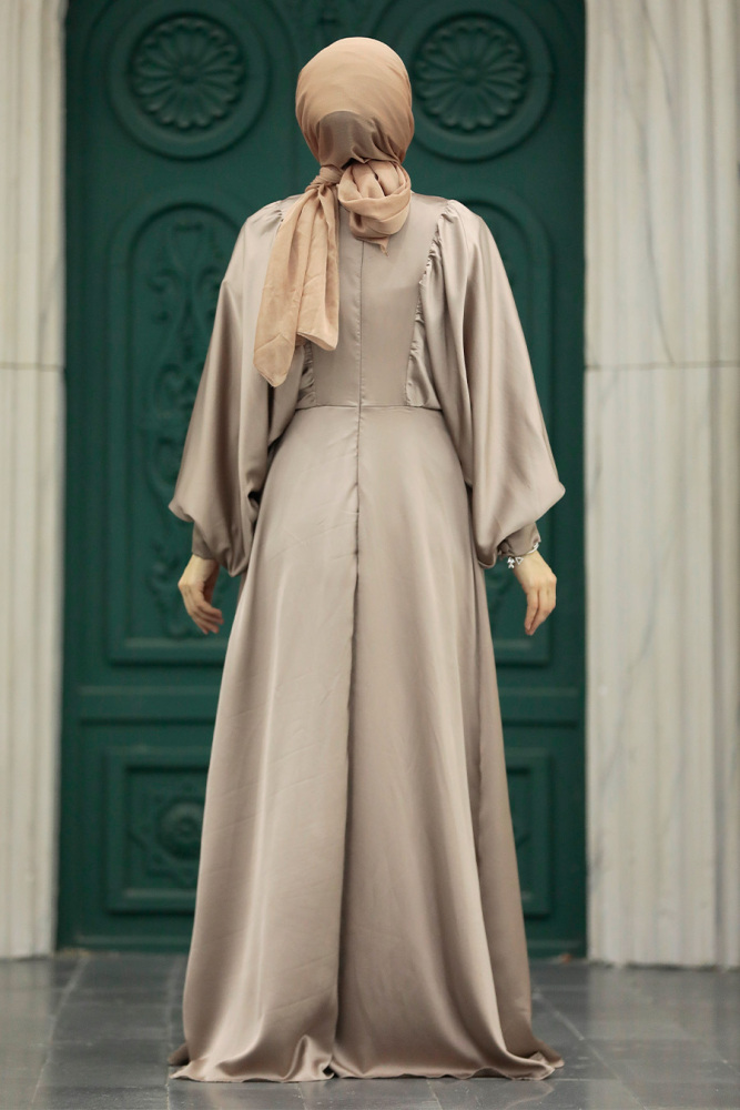 Elegant Mink Islamic Clothing Prom Dress 60201V - 5