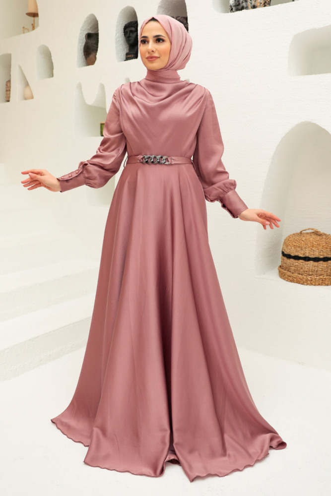 Neva Style - Elegant Powder Pink Muslim Engagement Dress 3460PD - 1
