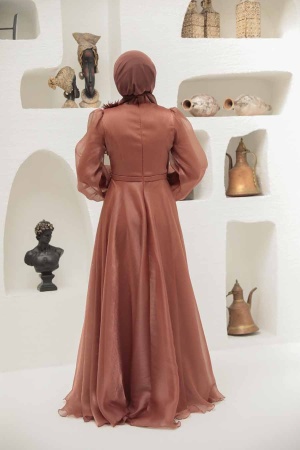 Neva Style - Elegant Silver Muslim Fashion Evening Dress 22310BKR - 2