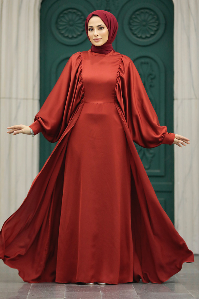 Elegant Terra Cotta Islamic Clothing Prom Dress 60201KRMT - 2