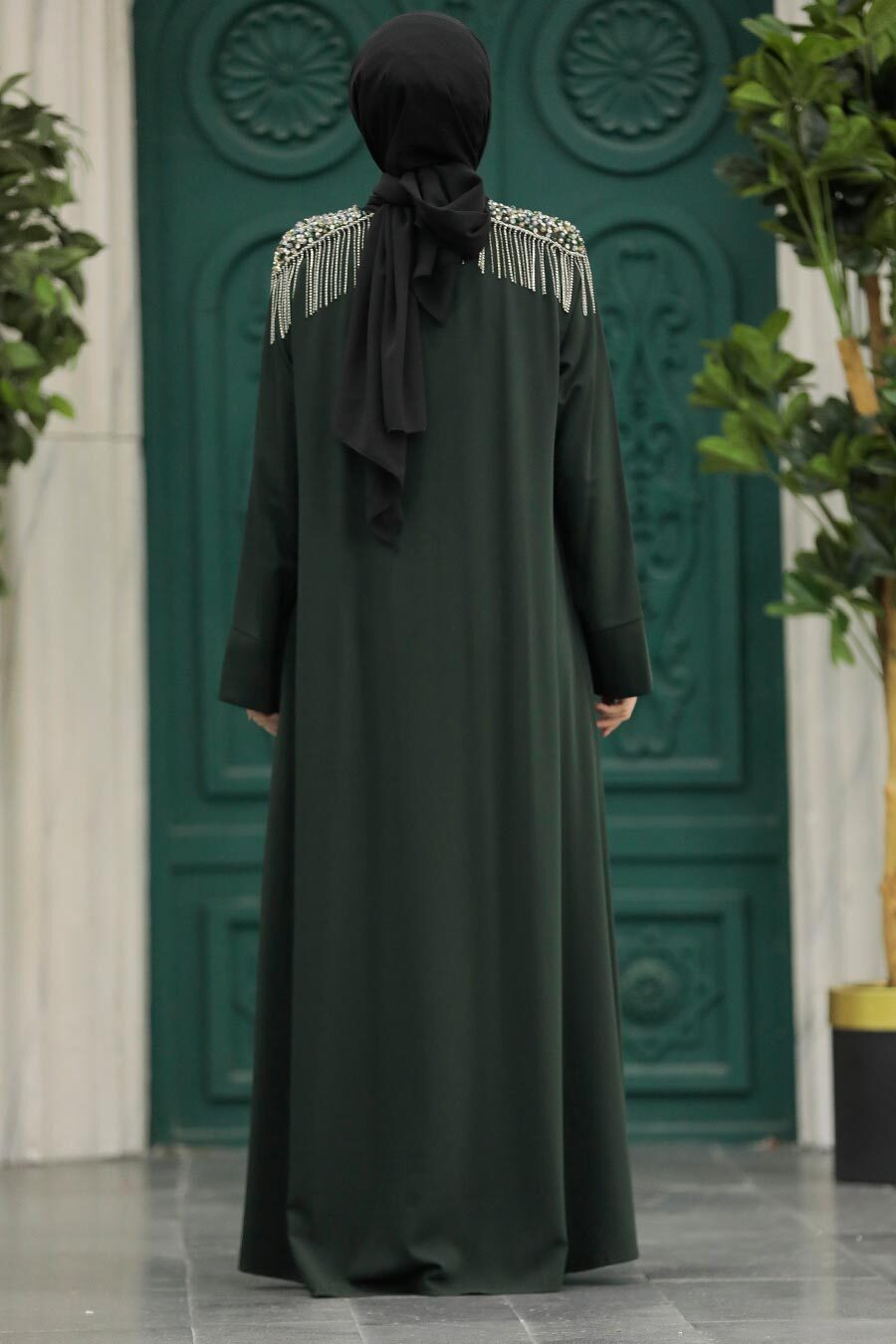 Emerald Green Hijab Turkish Abaya 378500ZY - Neva-style.com