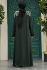 Neva Style - Emerald Green Hijab Turkish Abaya 378500ZY - Thumbnail