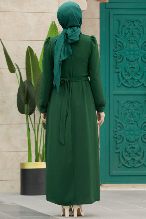 Emerald Green Muslim Bridesmaid Dress 8791ZY - 3