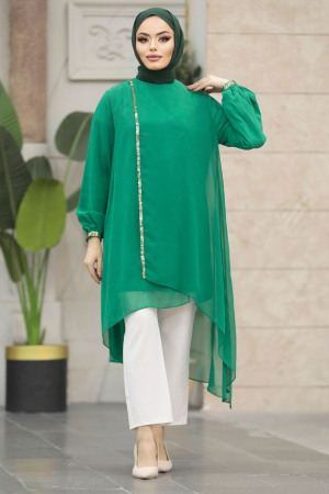 Neva Style - Emerald Modest Tunic 24030ZY - 1