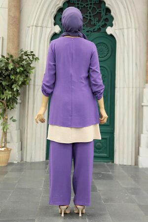 Neva Style - Ensemble Double Hijab Lilas 52251LILA - 3