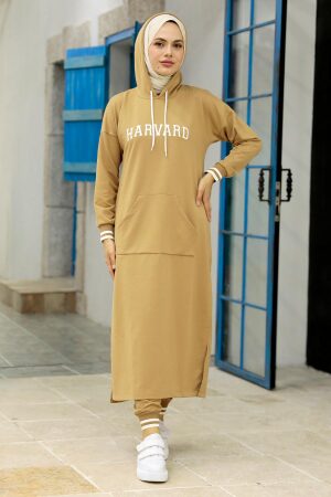 Neva Style - Ensemble Hijab Biscuit Double 56091BS - 2