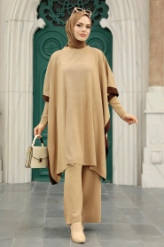 Neva Style - Ensemble Tricot Hijab Biscuit 33850BS - Thumbnail