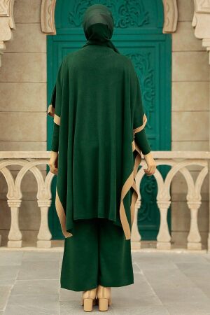 Neva Style - Ensemble triple tricot hijab vert émeraude 33850ZY - 5