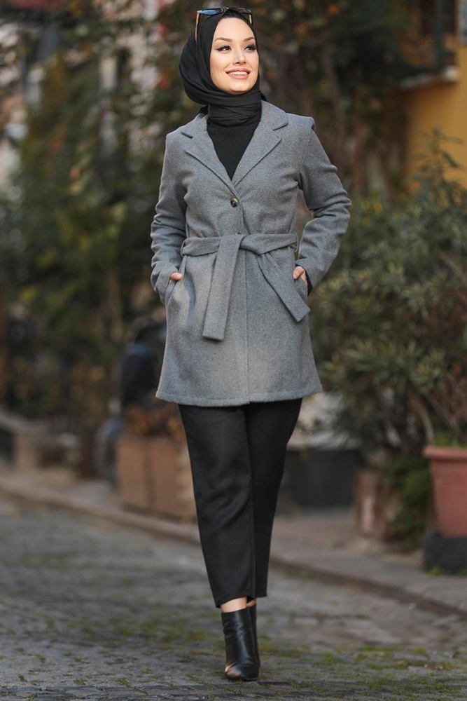  Erkek Yaka Füme Tesettür Ceket 5602FU - 1