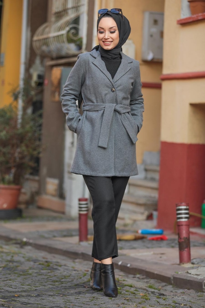  Erkek Yaka Füme Tesettür Ceket 5602FU - 2