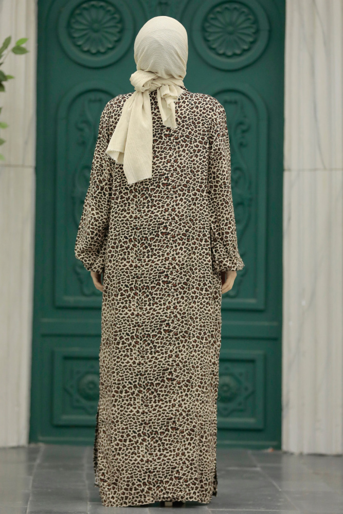  Etnik Desenli Tesettür Kimono İkili Takım 50042DSN12 - 7