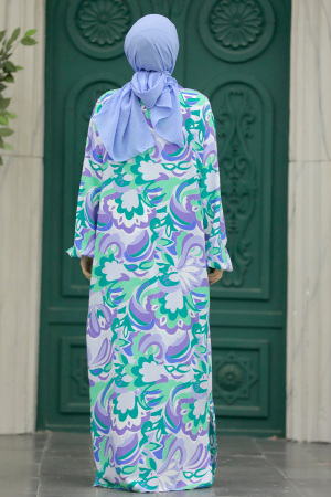  Etnik Desenli Tesettür Kimono İkili Takım 50042DSN13 - 6