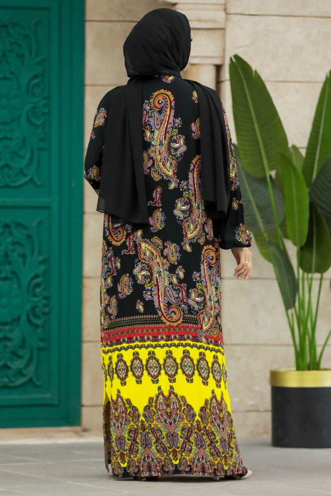  Etnik Desenli Tesettür Kimono İkili Takım 50042DSN26 - 6