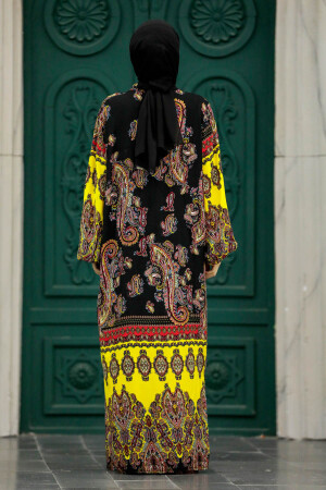  Etnik Desenli Tesettür Kimono İkili Takım 50042DSN28 - 5