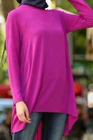 Neva Style - Fuchsia Hijab Tunic 5041-01F - Thumbnail