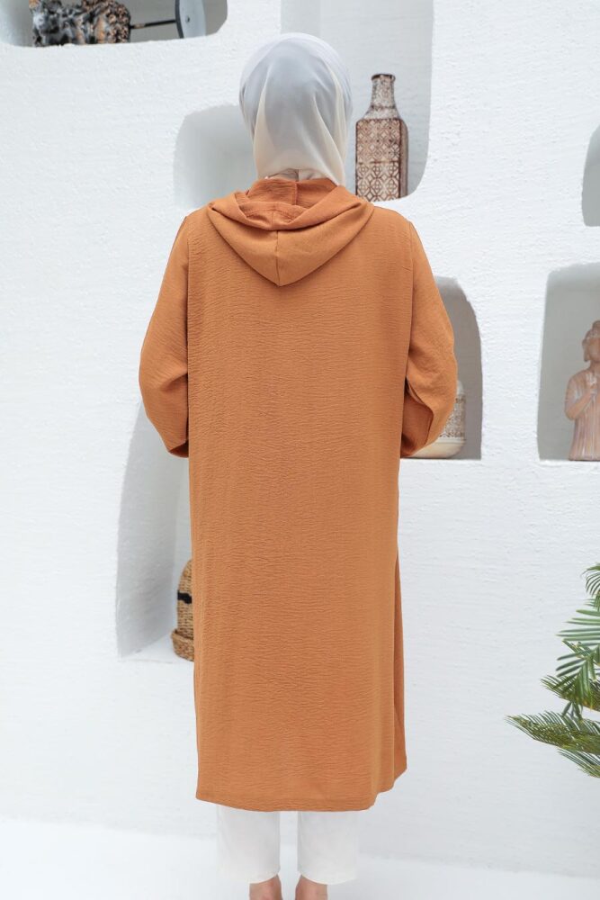 Neva Style - Fermuarlı Bisküvi Tesettür Kap 2585BS - 4