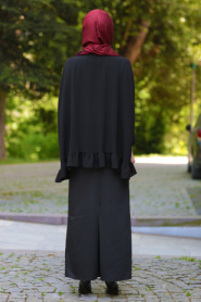 Neva Style - Fırfırlı Siyah Tesettür Bluz 52630S - Thumbnail