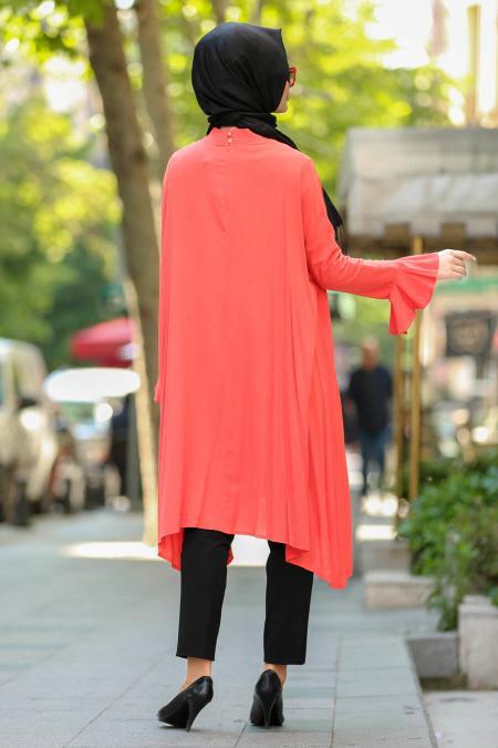 Neva Style - Fırfırlı Turuncu Tunik - 2