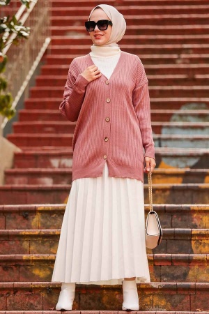 Neva Style -Tile Hijab Knitwear Cardigan 2438KRMT - 1