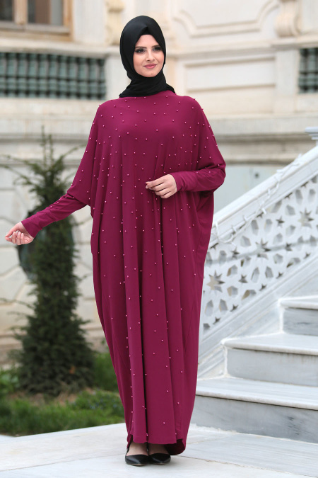 Neva Style - Fuchsia Hijab Dress 208F