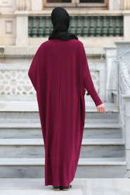 Neva Style - Fuchsia Hijab Dress 208F - Thumbnail