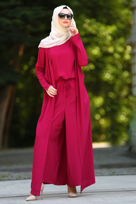 Neva Style - Fuchsia Hijab Jumpsuits 90740F