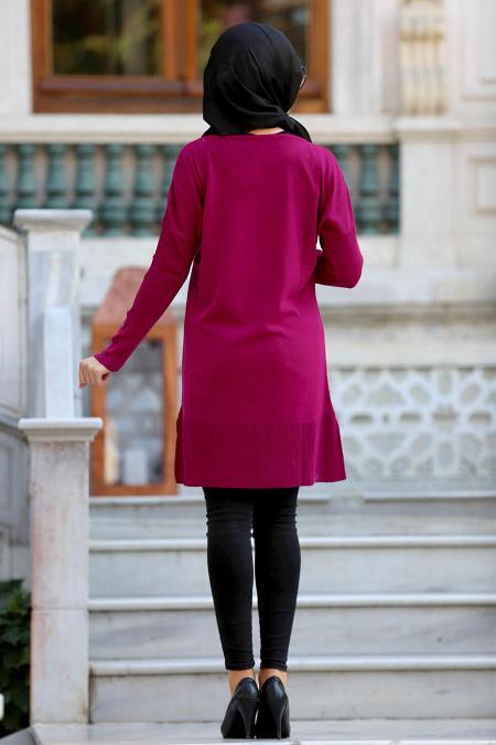 Neva Style - Fuchsia Hijab Trico 15058F - 2