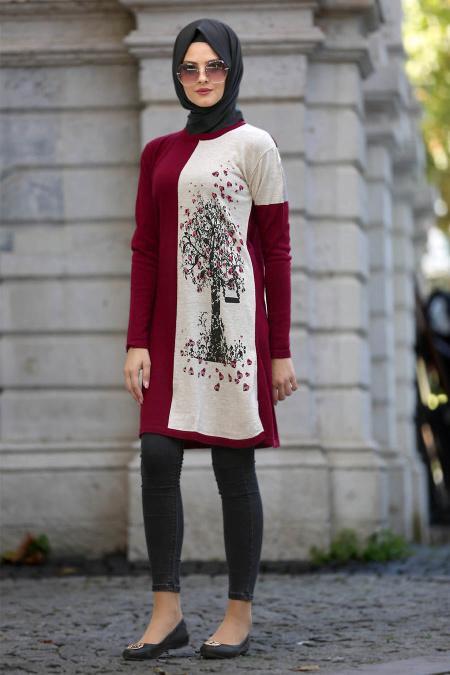 Neva Style - Fuchsia Hijab Trico 15081F - 1
