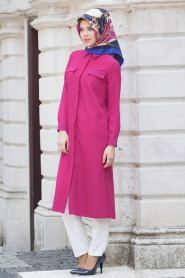 Neva Style- Fuchsia Hijab Tunic 5034F - Thumbnail