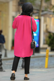 Neva Style - Fuchsia Hijab Tunic 5058F - Thumbnail