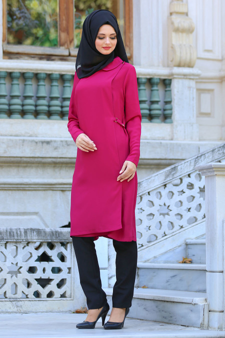 Neva Style- Fuchsia Hijab Tunic 52720F