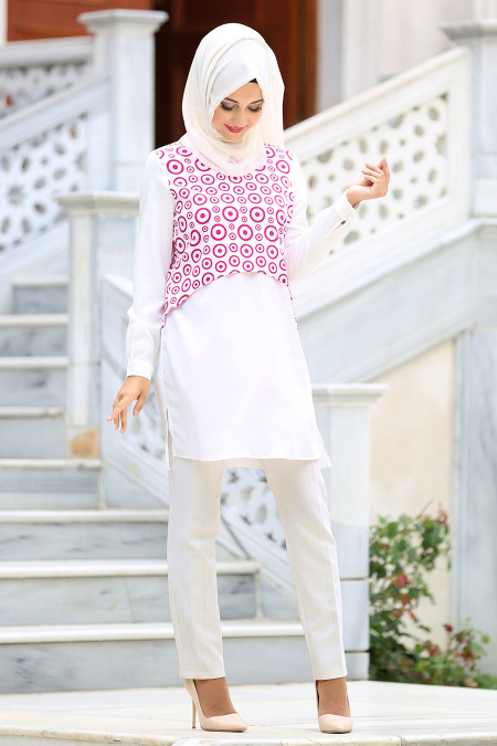 Neva Style - Fuchsia Hijab Tunic 6142F