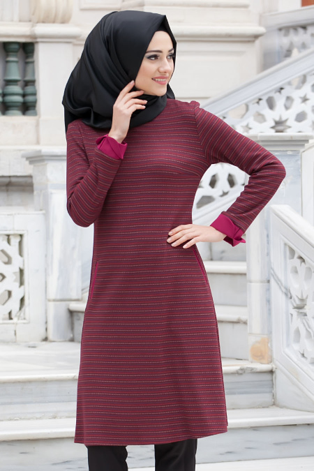 Neva Style - Fuchsia Hijab Tunic 6236F