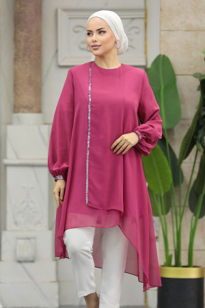 Neva Style - Fuchsia Modest Tunic 24030F - 3