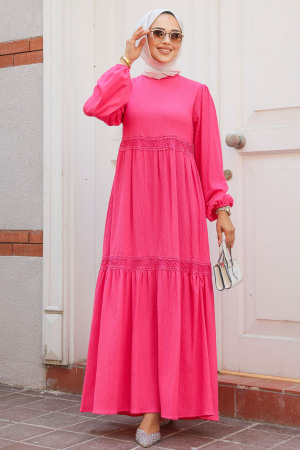 Fuchsia Muslim Dress 5856F - 1