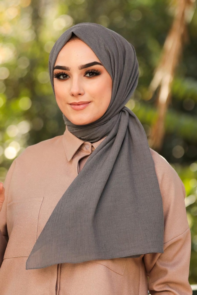 Neva Style - Füme Tesettür Şal 7563FU - 1